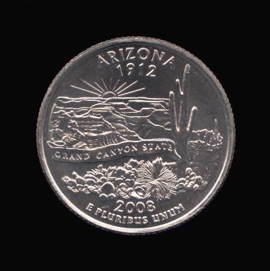 Reverse of Arizona State Quarter