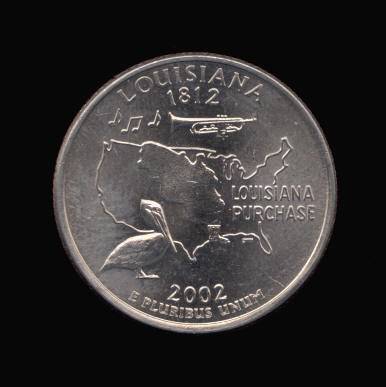 Reverse of Louisiana State Quarter