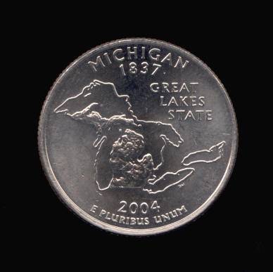 Reverse of Michigan State Quarter