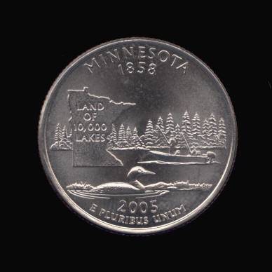 Reverse of Minnesota State Quarter