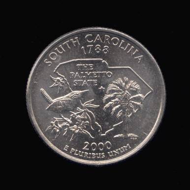 Reverse of South Carolina State Quarter