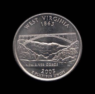 Reverse of West Virginia State Quarter