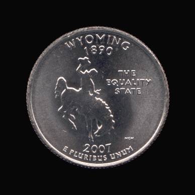 Reverse of Wyoming State Quarter