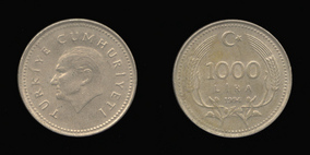 Copper-Nickel-Zinc 1000 Lira of 