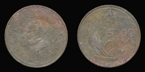 Nickel-Bronze 5000 Lira of 