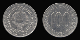 Copper-Nickel-Zinc 100 Dinara of 